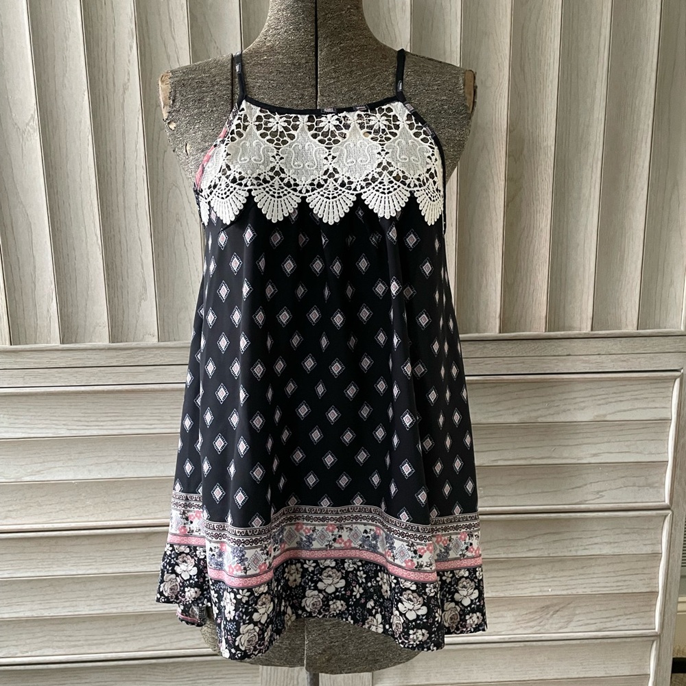 Baby Doll Top with Lace Trim